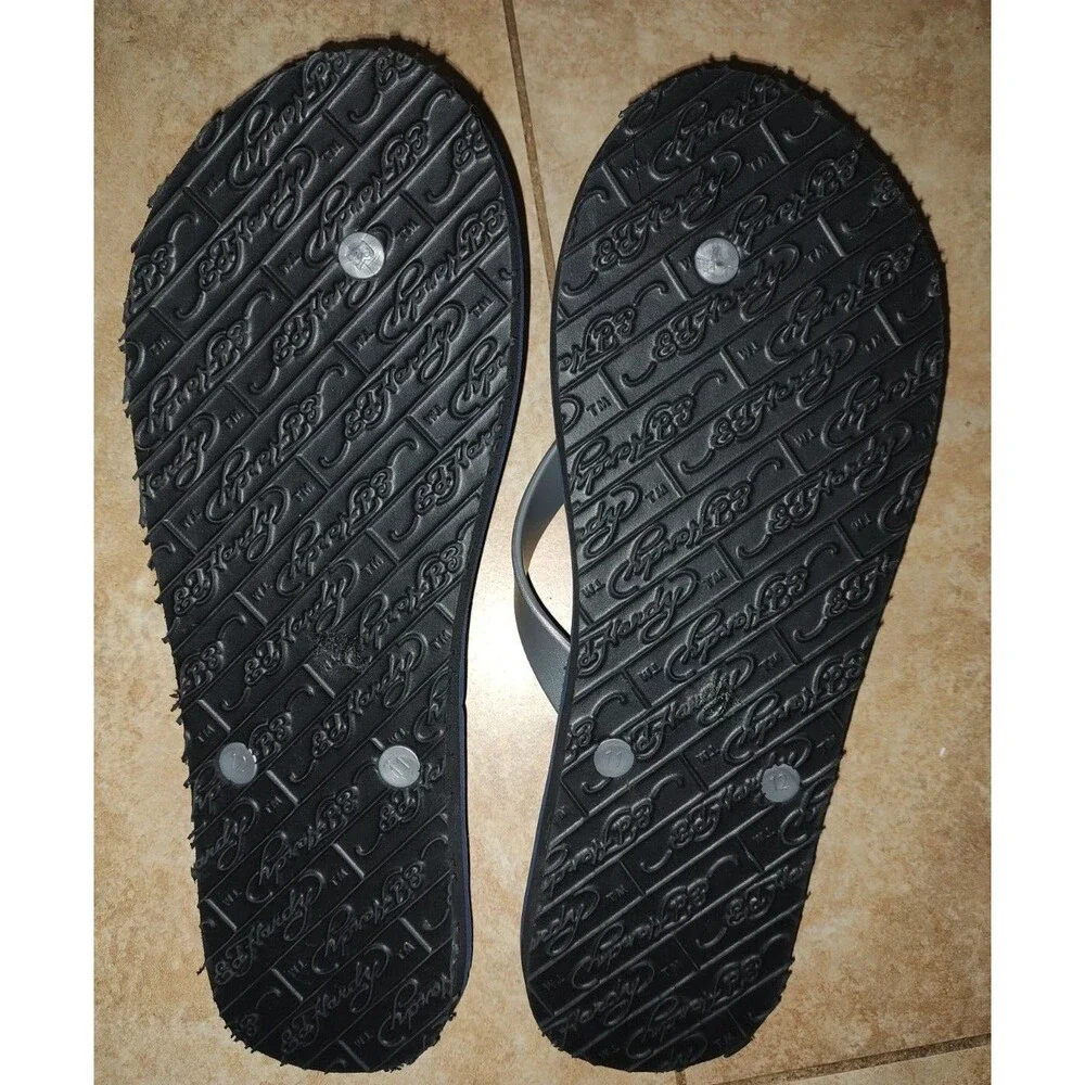 Rare Vintage Unique Men's Ed Hardy by Christian Audigier Flip Flops Size 11 / 12